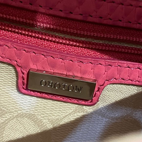 Oroton Small Pink Envelope Clutch - Picture 5 of 9